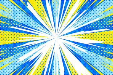 夏用アメコミ風背景A(横長)水彩風加工