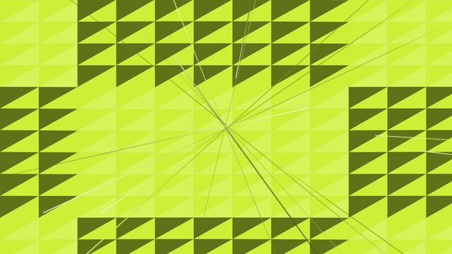 Geometric Glitch Triangle Pattern with Stars and Green Pink Color Transition