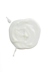 A high-resolution 45MP photograph of yogurt spilled on a white surface is perfect for cutting out and using.