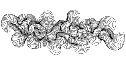 Black and white abstract line art.