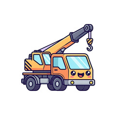 Crane Truck Cute Icon.