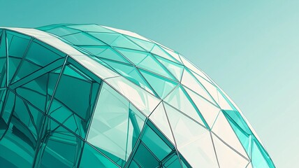 Modern Architectural Design with Geometric Glass Structure