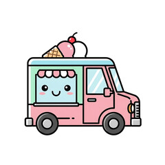 Ice Cream Truck Kawaii. (1)
