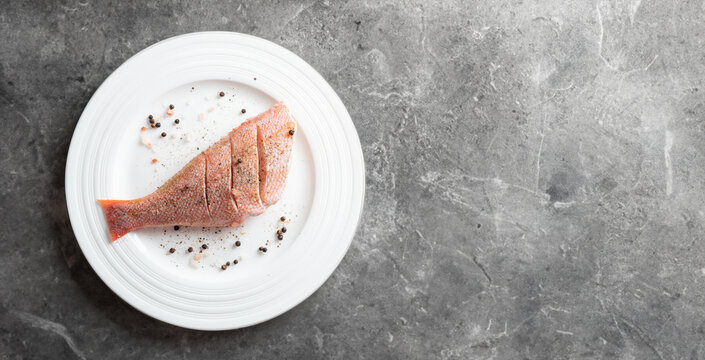 Red rockfish on a plate