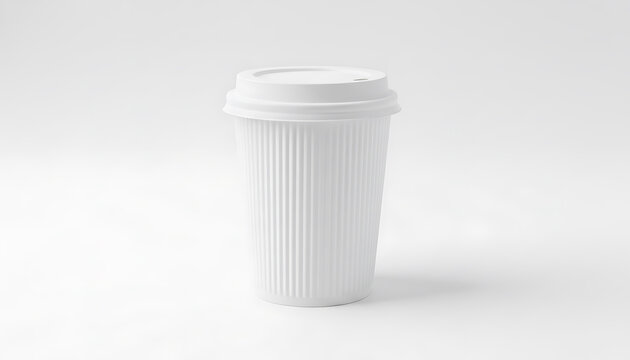 White disposable coffee cup lid ribbed texture