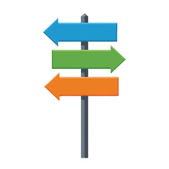 Multicolored Blank Directional Signpost Illustration