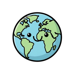 Happy Earth globe icon.