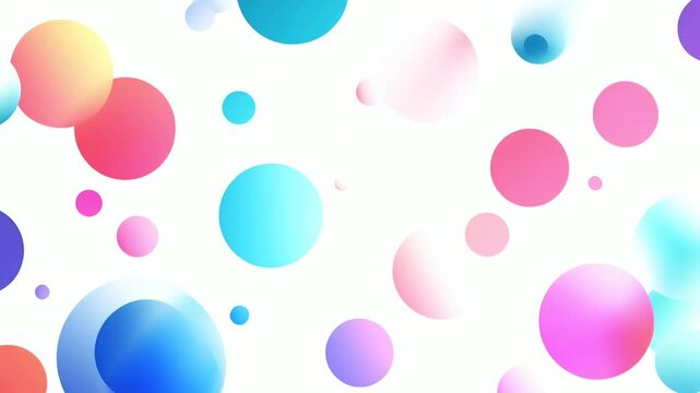 ポップなカラーの丸ドットが動くシームレス動画
