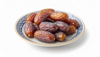 Obraz premium Fresh dates fruit for Ramadan isolated on white background