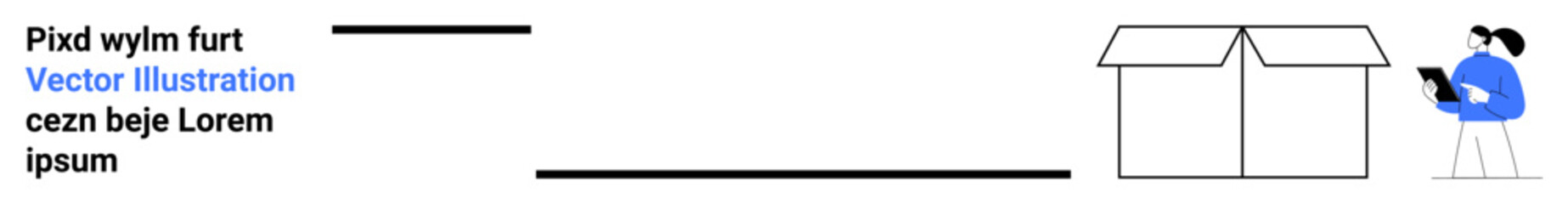 Fototapeta premium E-commerce, logistics, package delivery, online shopping, inventory management, workplace organization. A person with a tablet near an open box. E-commerce and logistics concept