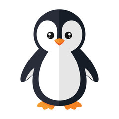 Obraz premium Cute Penguin Flat Icon Simple Vector Illustration
