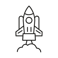 Rocket Takeoff Icon ? Startup, Growth, and Progress Concept, Rocket Launch Symbol Icon ? Success, Innovation, and Exploration..eps
