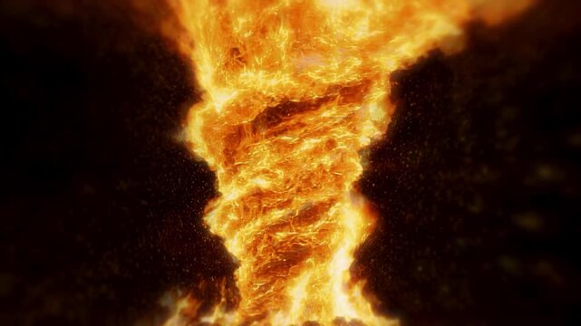 Fire tornado vortex inferno spiral flames disaster VFX 3D