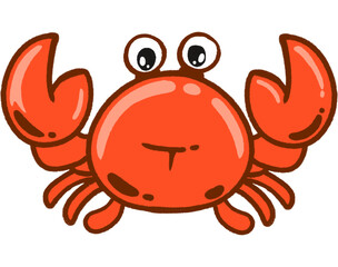 Cute Hand Drawn Cartoon Crab Illustration
