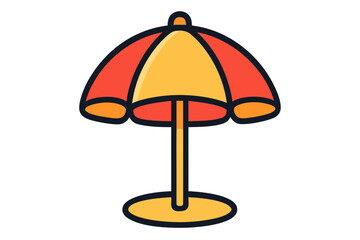Vibrant Beach Parasol Illustration
