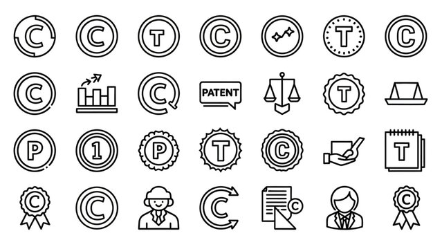 Trademark Symbols and Icons Collection.