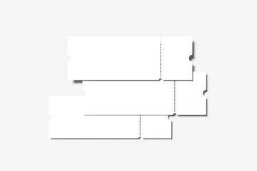 Blank ticket for mockup - 3D Illustration