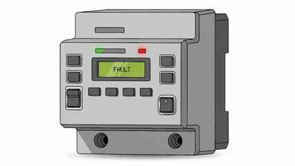 Fototapeta premium Compact ATM cash machine with keypad display and card slot for transactions and banking interactions.