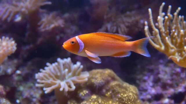 Firefly a luminous male lyretail anthias glides through vibrant coral reef