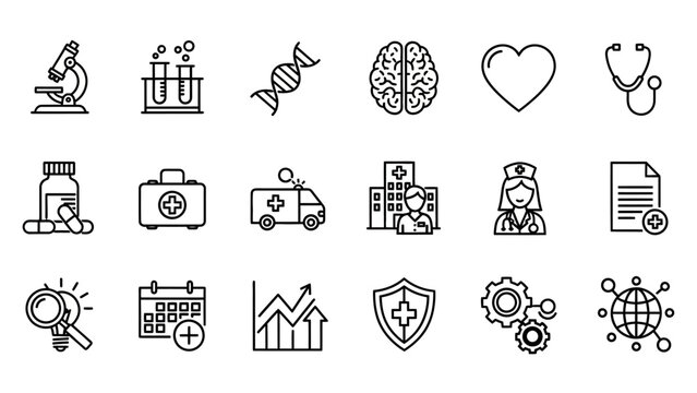 Medical Health Icons and Symbols.