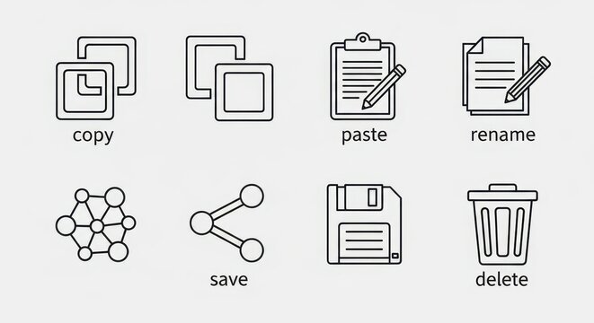 Essential Line Icons for User Interface Design and Development.