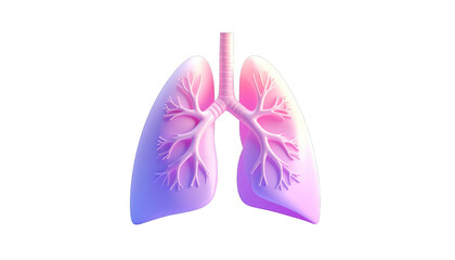 Bioluminescent graphic of human lungs, respiratory system, black background