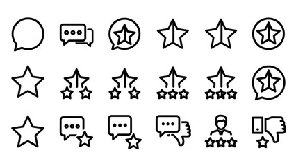 Fototapeta premium Set of Simple Black Rating Icons.