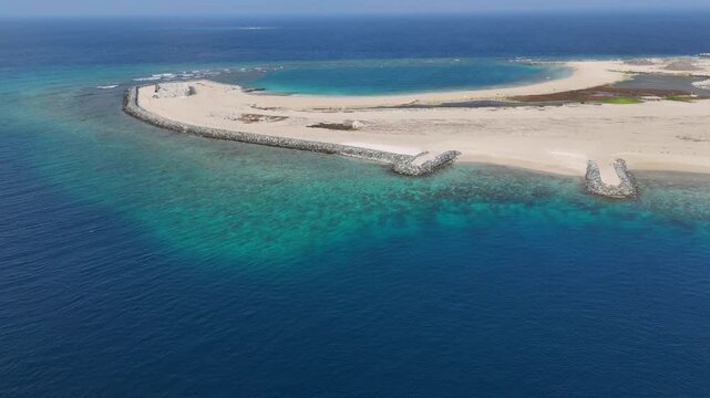 Ukulhas Island Land Reclamation Construction Aerial Drone View Maldives