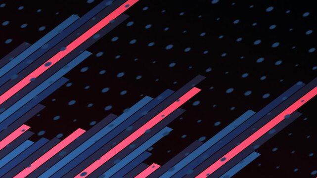 Abstract Digital Hues Stream Moving downward in Neon Dots Scene