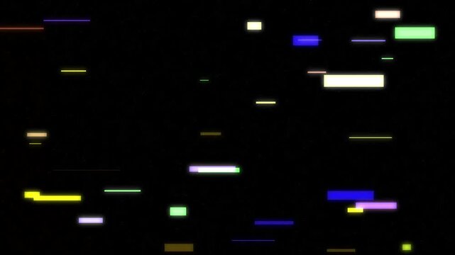 Modern digital data corrupt glitch movement loop with colorful horizontal lines on dark background