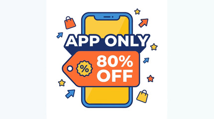 Fototapeta premium Enjoy 80% Off on Exclusive Deals, Digital Shopping, Online