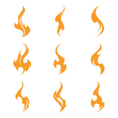 Yellow Flame Design Element Set