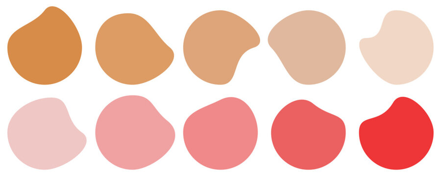 A colorful organic abstract blob shapes collection for modern design. Colorful blob isolated on white background. Abstract freeform collection. Simple liquid amorphous shapes.