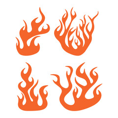 Yellow Flame Icon Vector Set