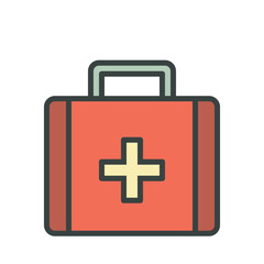 Obraz premium First aid kit icon vector