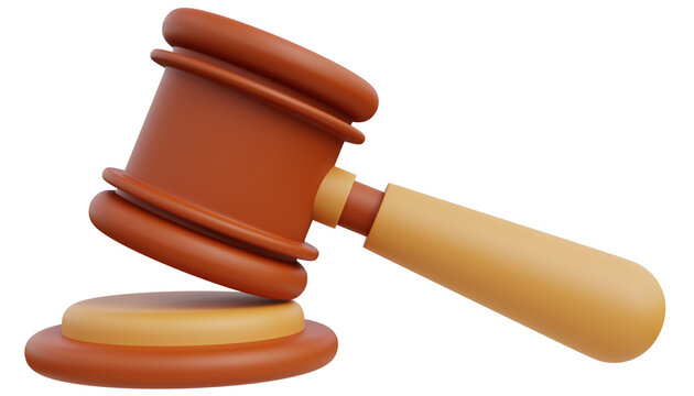 Judge's hammer concept of legal icon, professional lawyer, punishment, judgment, legal advisor, illustration.
3d