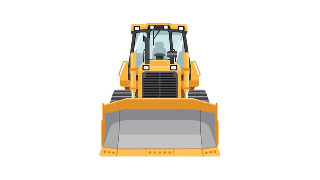 Heavy machinery bulldozer operating on a construction site, viewed from the front in a clear environment, imagefx_a9rm8t_via_RJ_ImageFX_Auto