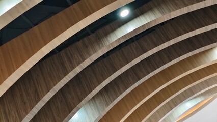 Obraz premium the facade of an abstract building forming rows of curved rows