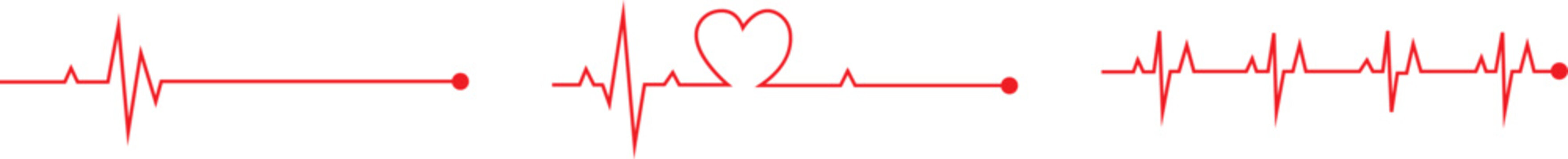 Heart Rhythm Icon set Vector Illustration For Medical Healthcare Cardiology Design With Pulse Line Symbol In Modern Style Collection Group Monitoring Iconography.