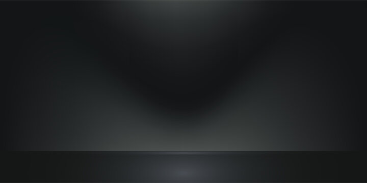 Showcase Black studio room. Limbo dark grey spotlight background. Abstract 3d backdrop for product presentation.  stand