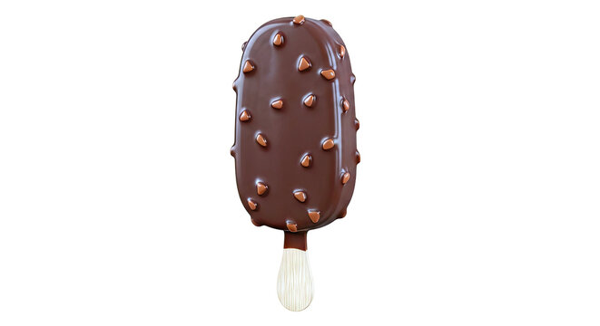 Chocolate Covered Ice Cream Bar with Nuts