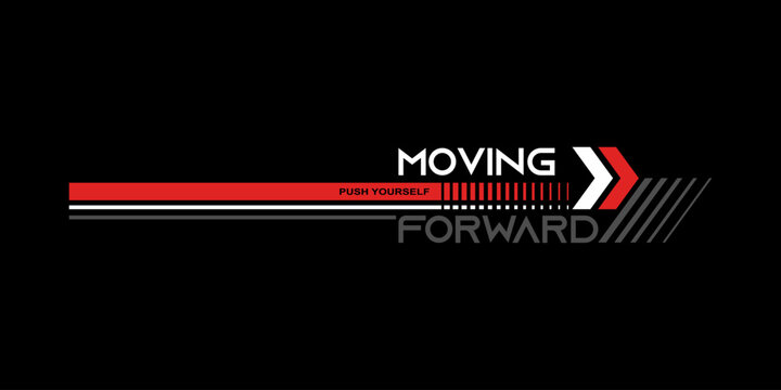 moving forward text line art