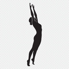 Elegant Woman Silhouette in a Graceful Pose, Dancer or Gymnast Vector Icon