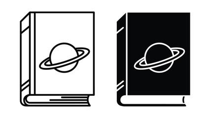 Saturn planet icon on book cover design © Jahidul