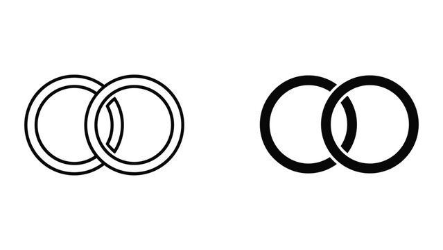 Simple line art illustration of two overlapping rings