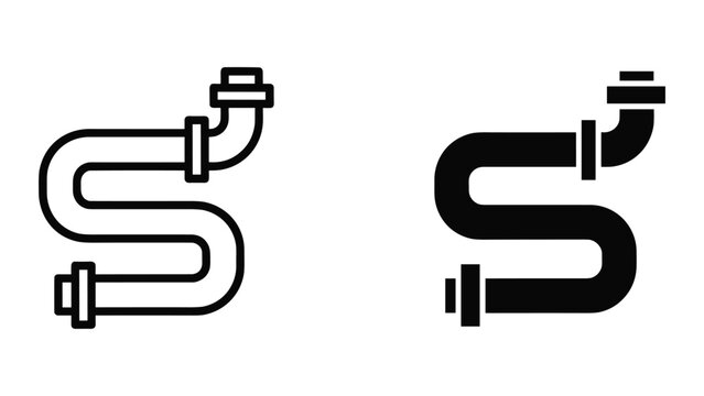 Plumbing pipe s-trap illustration
