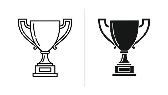 Trophy icon set for award and recognition