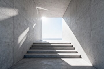 Fototapeta premium Concrete staircase leading to open sky