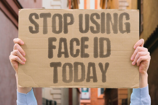 "Stop Using Face ID Today" Switch to passcodes for safety. STOP. FACEID. PASSCODE. SAFETY. SWITCH.