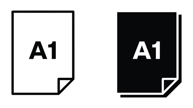 A1 paper size icon set